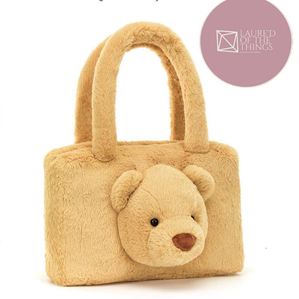 NWT JellyCat Smudge Bear Tote Plush Handbag